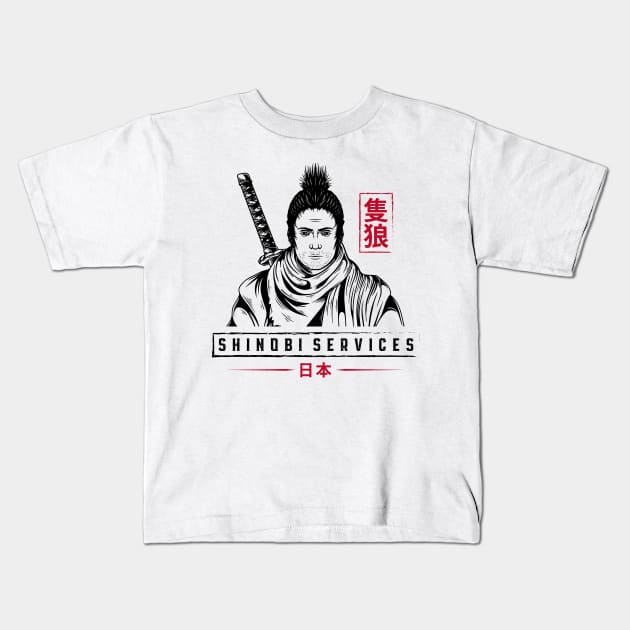 Shinobi Services Kids T-Shirt by Alundrart